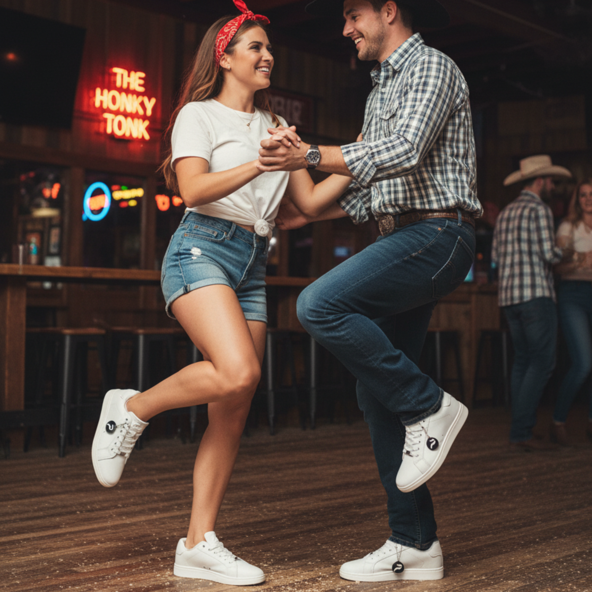 [BIANCO] Unisex Low-Top White Dance Sneakers