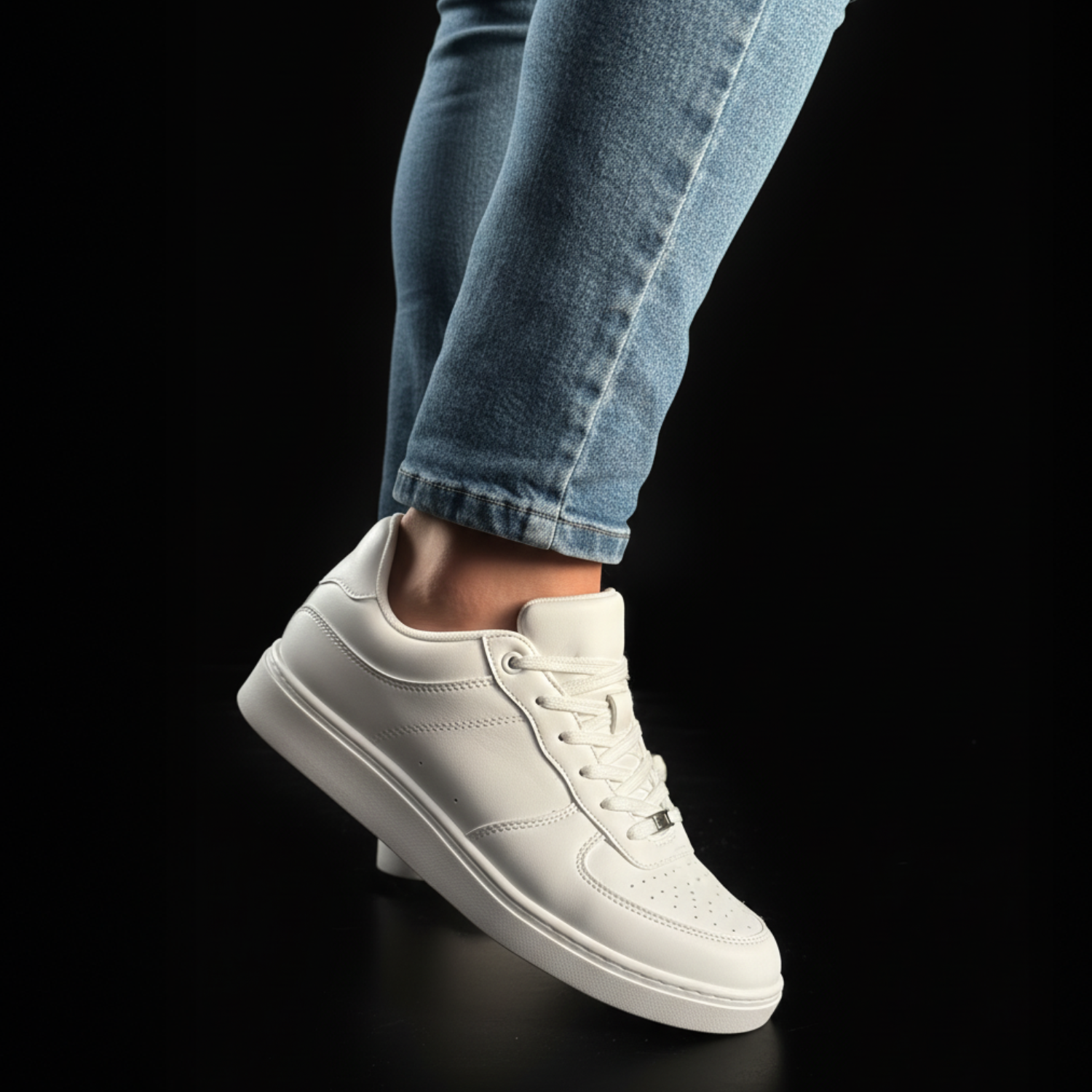 [FLOW WHITE] Unisex Low-Top White Dance Sneakers