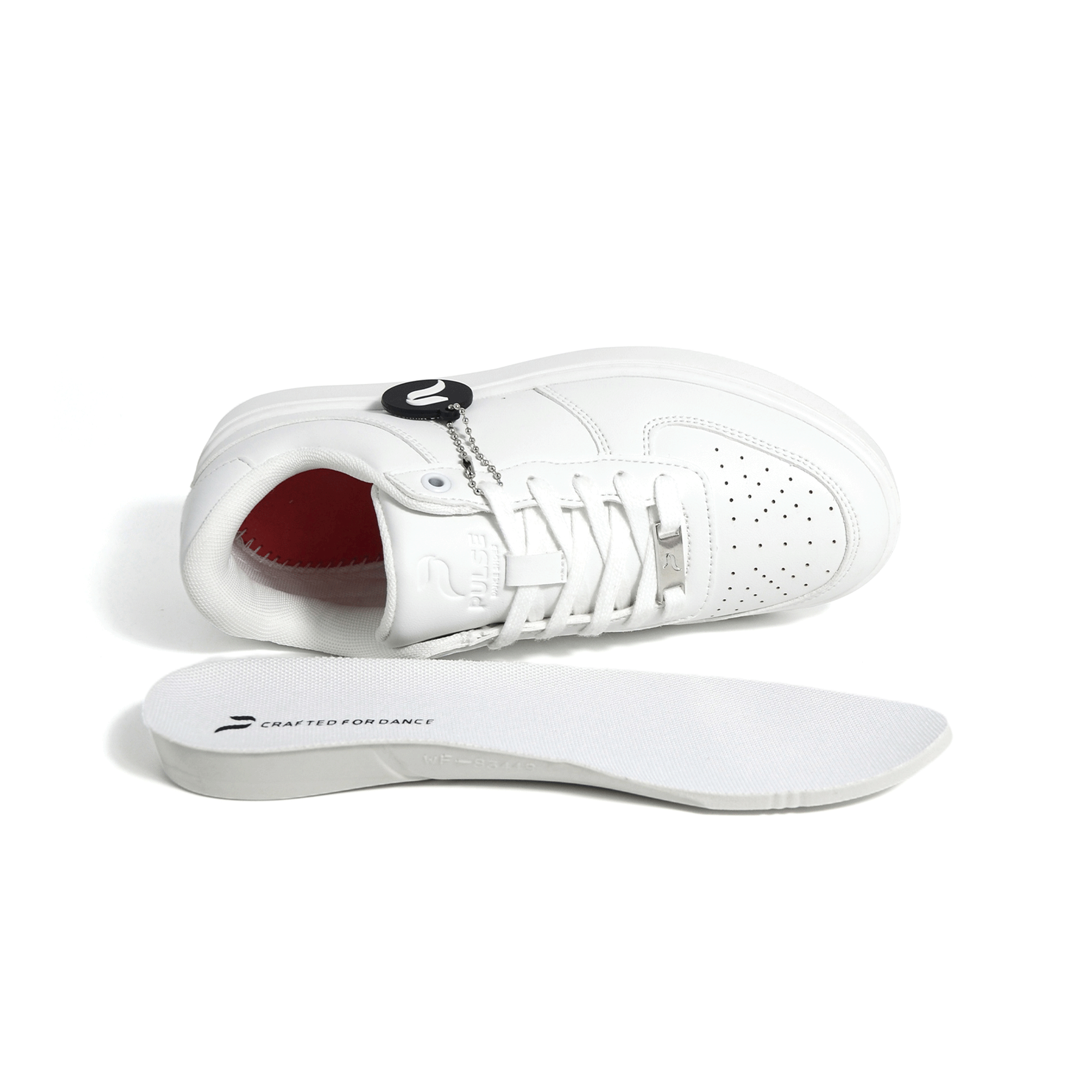 [FLOW WHITE] Unisex Low-Top White Dance Sneakers