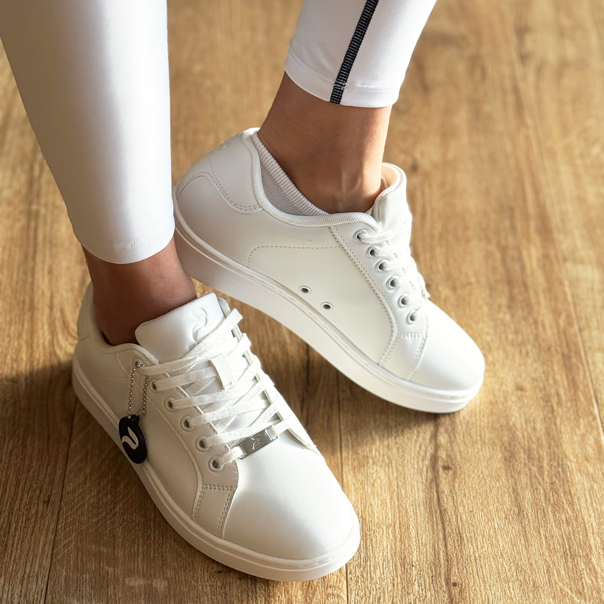 [BIANCO] Unisex Low-Top White Dance Sneakers